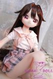 Anime sex doll wearing pink uniform and styled as JK student