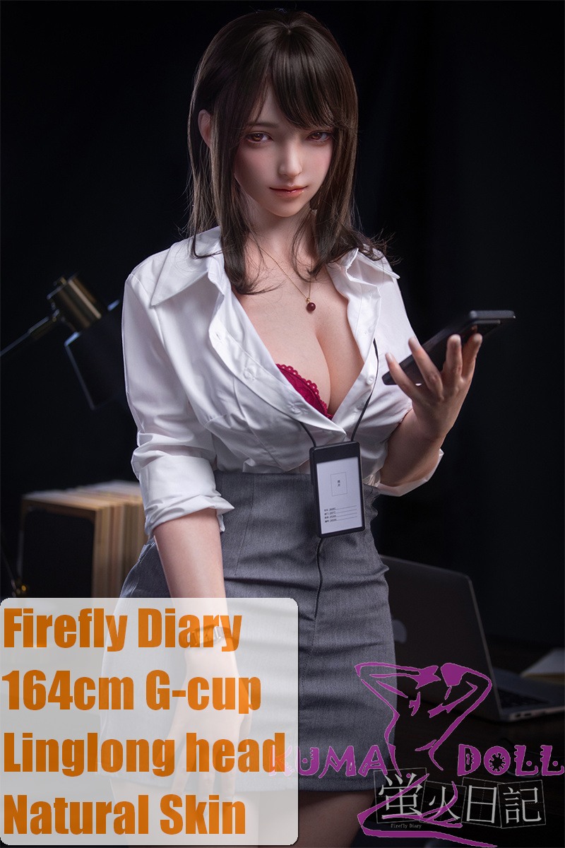 Firefly Diary 164cm G-cup Linglong Head Full Silicone Sex Doll With Body Make-up Realistic Office Lady Look