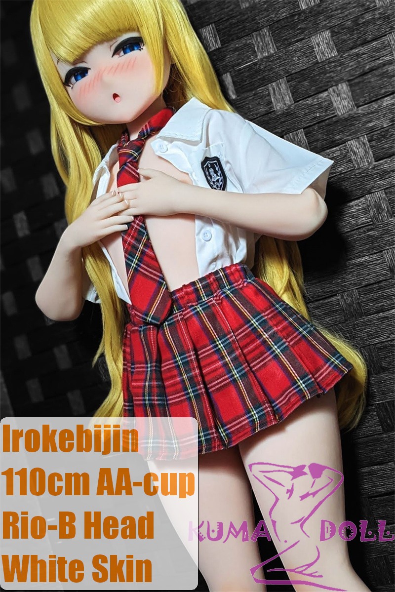 Irokebijin S-TPE Sex Doll 110cm/3ft6 AA-cup Chubby Rio-B Head in Red Plaid School Uniform