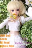 MLW M1 head  Mini Doll 60cm High-grade silicone material love doll normal breast  mini doll sexable Natural Skin in White Outfit