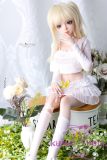 MLW M1 head  Mini Doll 60cm High-grade silicone material love doll normal breast  mini doll sexable Natural Skin in White Outfit