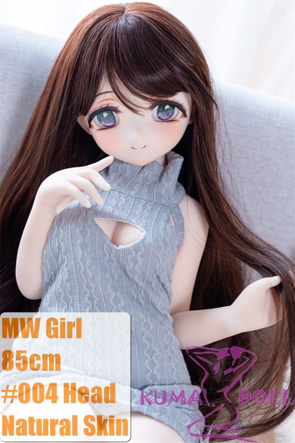 MW Girl Anime Sex Doll 85cm #004 Head – Brown-Haired Cutie in Open-Front Sweater