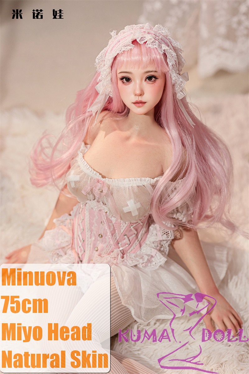 Minuova Doll 75cm Body with Finger Skeleton Miyo Head Full Silicone Mini Sex Doll Comes with Doll Stand