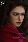 TOP-CYDOLL 176cm E-Cup Evle Head Full Silicone Doll in Red Dress Playing Billiards
