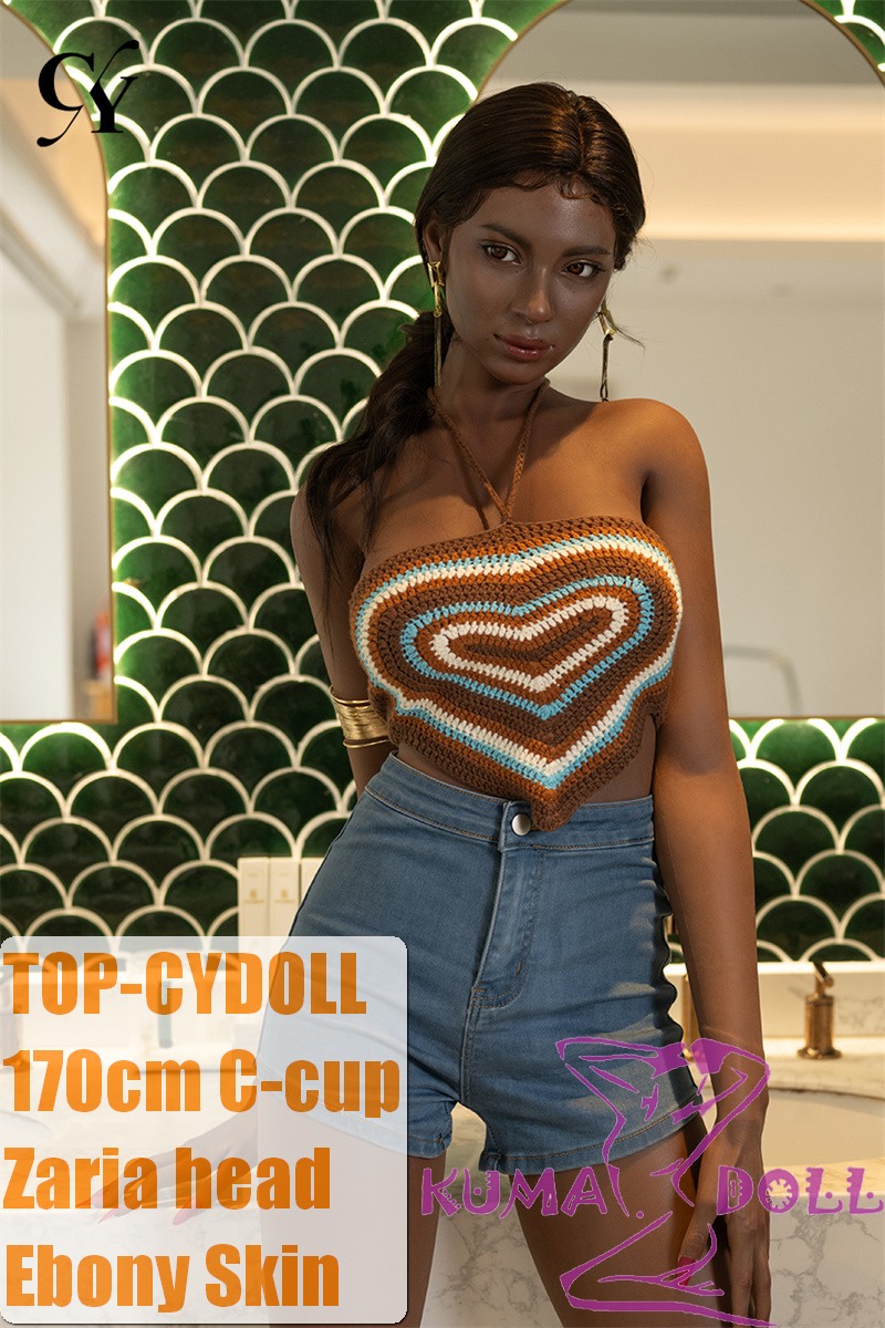 TOP-CYDOLL 170cm D-Cup Zaria Head Full Silicone Doll in Hand-Knit Tube Top and Jeans