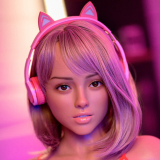 Lusandy Doll Full Silicone Heidi Head 165cm D-cup Sex Doll with Body Make-up with Glasses & Red Hair Hot Nerd Look