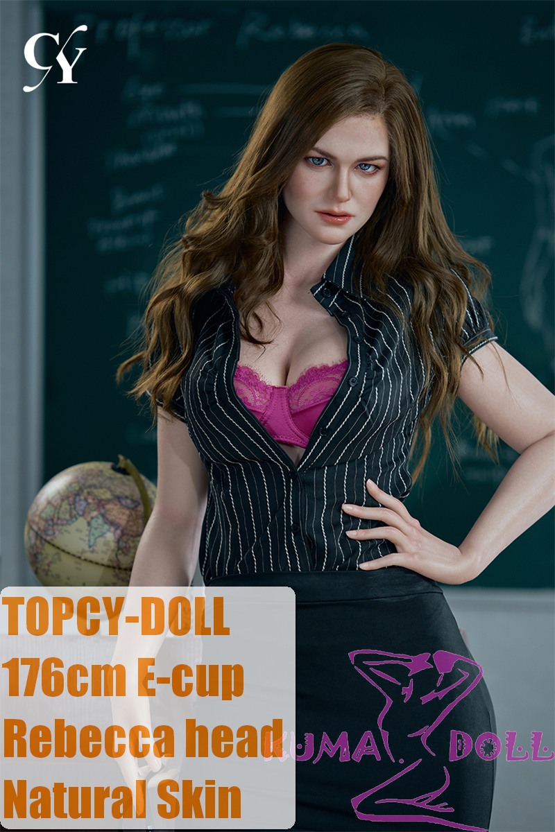 TOP-CYDOLL 176cm E-Cup Rebecca Head Full Silicone Doll Sexy Teacher