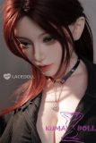 Wanbing head LACE DOLL wearing sexy black one-piece bodysuit