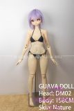 Guavadoll 160cm C-cup DM02 Head Ful PVC Doll 1:1 Life Size BJD Sex Doll Purple Hair in Black Bikini