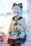 Guavadoll 160cm C-cup DM02 Head Ful PVC Doll 1:1 Life Size BJD Sex Doll White Hair Forest Girl Look with Cat Ears