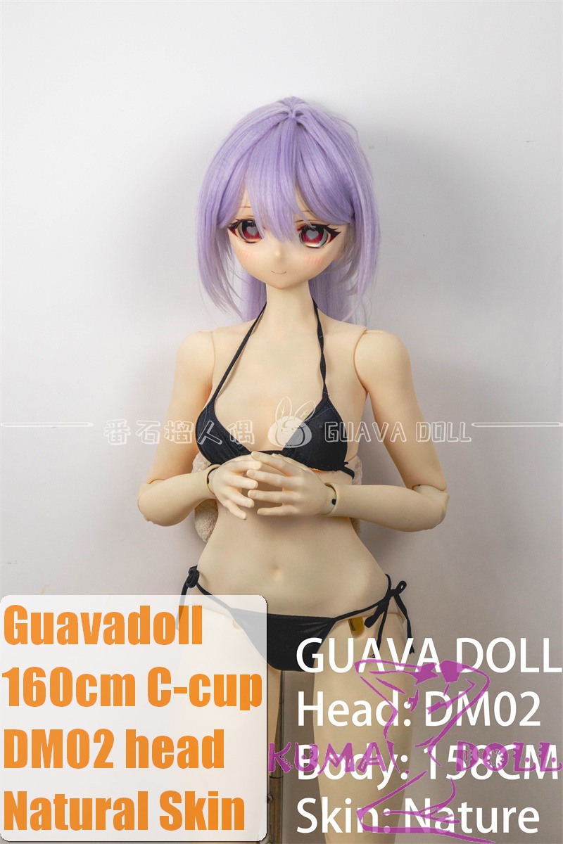 Guavadoll 160cm C-cup DM02 Head Ful PVC Doll 1:1 Life Size BJD Sex Doll Purple Hair in Black Bikini