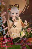 Guavadoll 160cm C-cup DM02 Head Ful PVC Doll 1:1 Life Size BJD Sex Doll White Hair Forest Girl Look with Cat Ears