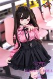 [Discontinued] MOZU DOLL 115cm Soft Vinyl Yuri Head with Light Weight TPE Body Easy to Store and Use Pink-Eyed Kuromi Girl in Pink Shirt