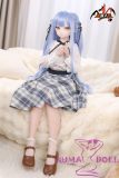 Full-body view of 115cm MOZU DOLL in idol-style costume with pink accents
