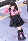 [Discontinued] MOZU DOLL 115cm Soft Vinyl Yuri Head with Light Weight TPE Body Easy to Store and Use Pink-Eyed Kuromi Girl in Pink Shirt