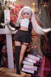 Full-body view of small-breasted 85cm elf doll in fantasy anime style
