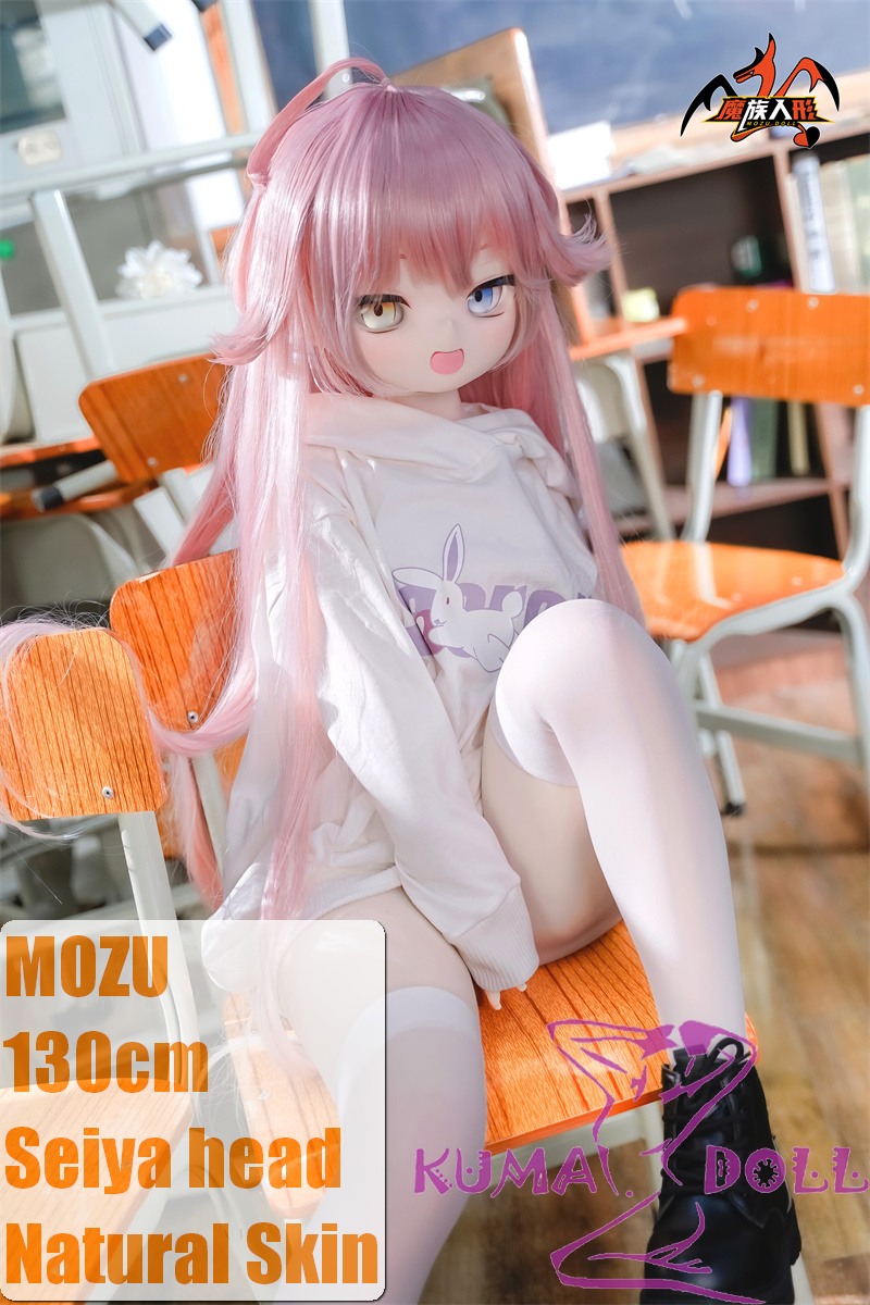 MOZU DOLL 130cm Seiya Soft Vinyl Head and A Free Oral Function Head with Light Weight TPE Body CosplayTakanashi Hoshino from Blue Archive  in White Hoodie