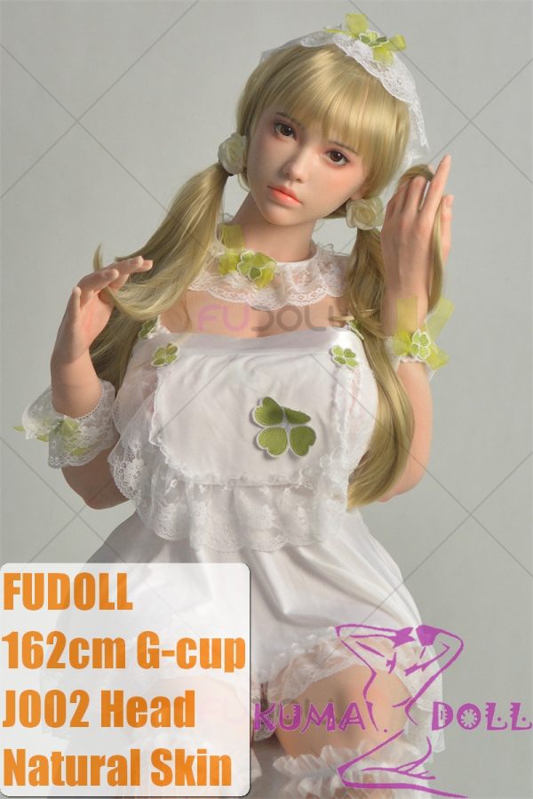 FUDOLL Full Silicone Love Doll 162cm G-cup #37 Head Blonde Maid Outfit