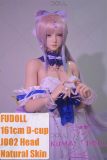 FUDOLL 161cm D-cup silicone love doll wearing a blue and white princess dress