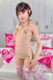 J-cute Doll Full Silicone Sex Doll 149cm/4ft9 A-cup with Silicone Head AGD02 with New Body Makeup in Golden Bikini