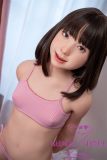 J-cute doll 133cm AA-cup AGD02 head sex doll full silicone material in Red Striped Swimsuit