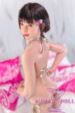 J-cute Doll Full Silicone Sex Doll 149cm/4ft9 A-cup with Silicone Head AGD02 with New Body Makeup in Golden Bikini