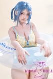Firefly Diary 164cm G-cup Nanako Head Full Silicone Sex Doll With Body Make-up Swimsuit Beach Look