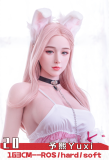 Doll Senior Songying Head 165cm B-cup Full Silicone Sex Doll with Body Make-up Black Dress & Red Silk Bondage