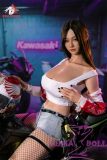 Doll Senior Xuewu Head 170cm G-cup Full Silicone Sex Doll with Body Make-up Motorcycle Suit & Biker Style