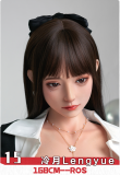 Doll Senior Songying Head 165cm B-cup Full Silicone Sex Doll with Body Make-up Black Dress & Red Silk Bondage