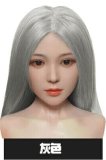Doll Senior Songying Head 165cm B-cup Full Silicone Sex Doll with Body Make-up Black Dress & Red Silk Bondage