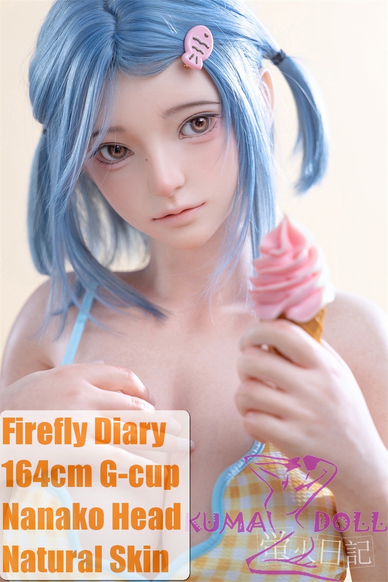 Firefly Diary 164cm G-cup Nanako Head Full Silicone Sex Doll With Body Make-up Swimsuit Beach Look