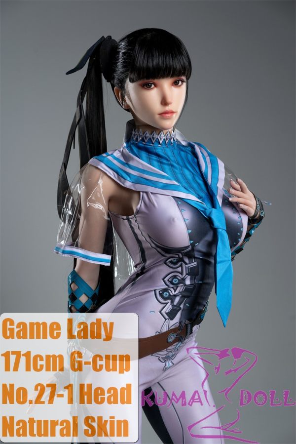 Game Lady Full silicone 171cm/5ft6 G-cup No.27-1 EVE from Stellar Blade head with realistic makeup, eyebrows and eyelashes implanted