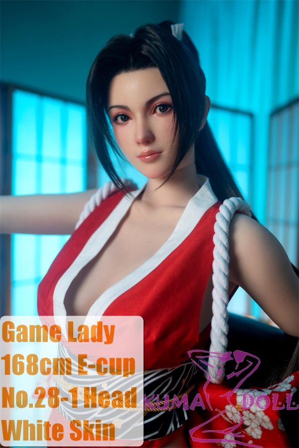 Game Lady Full silicone 168cm/5ft5 E-cup No.28_1  Shiranui Mai from King of Fighters Head with realistic makeup, eyebrows and eyelashes implanted