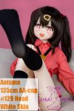 Full-body view of Aotume 135cm AA-cup TPE doll in Mihari Oyama cosplay