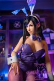 Game Lady Full silicone 167cm/5ft5 D-cup No.25-1 Head Tifa from FF7:RE in Purple Bunny Suit at Bar