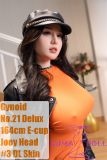 Gynoid No.21R 164cm E-Cup silicone sex doll Joey head in orange dress front view
