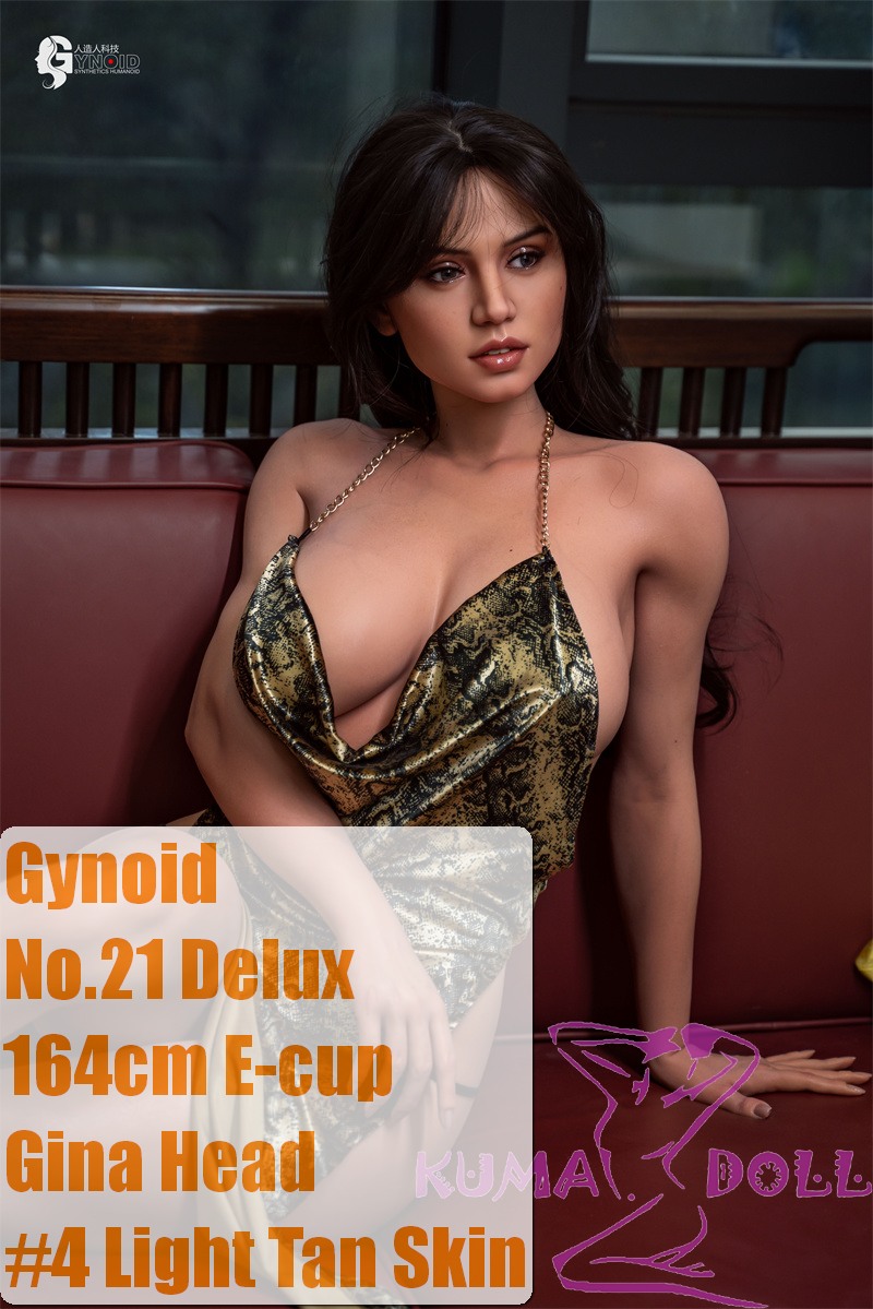 Gynoid No.21R 164cm E-Cup Silicone Sex Doll Gina Head Deluxe/Basic in Gold Spaghetti Strap Dress