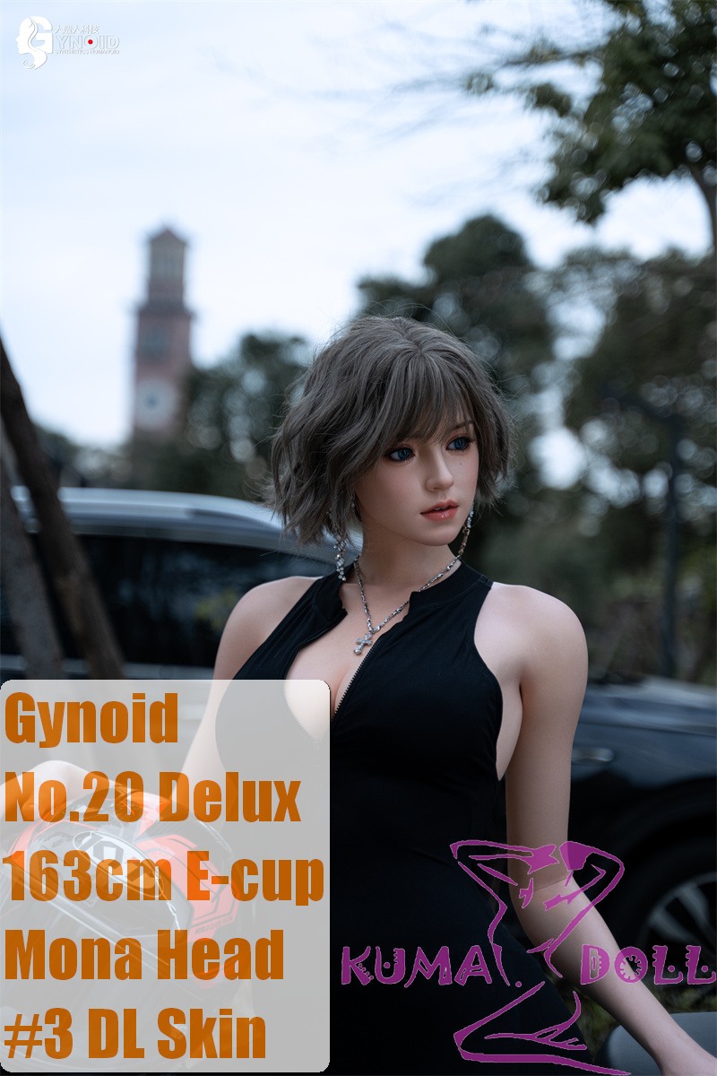 Gynoid  No.20R 163cm E-Cup Silicone Sex Doll Mona Head Deluxe/Basic in Black Dress Riding a Motorcycle