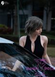 Gynoid  No.20R 163cm E-Cup Silicone Sex Doll Mona Head Deluxe/Basic in Black Dress Riding a Motorcycle