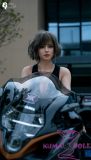 Gynoid  No.20R 163cm E-Cup Silicone Sex Doll Mona Head Deluxe/Basic in Black Dress Riding a Motorcycle