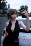 Gynoid  No.20R 163cm E-Cup Silicone Sex Doll Mona Head Deluxe/Basic in Black Dress Riding a Motorcycle