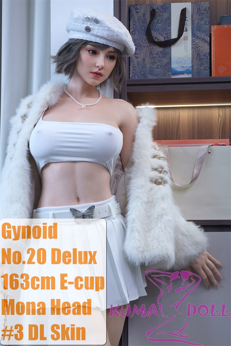 Gynoid No.20R 163cm E-Cup Silicone Sex Doll Mona Head Deluxe/Basic in White Fur Coat & Bere