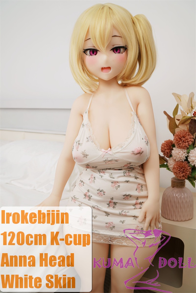 Irokebijin S-TPE Sex Doll 120cm K-cup Anna Head Pochari Curvy Body with Blonde Hair in Floral Mini Dress