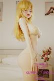 Side view of 148cm C-cup Irokebijin sex doll in delicate lace outfit