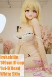 149cm B-cup Irokebijin sex doll with Yui-B head in black and white lace lingerie