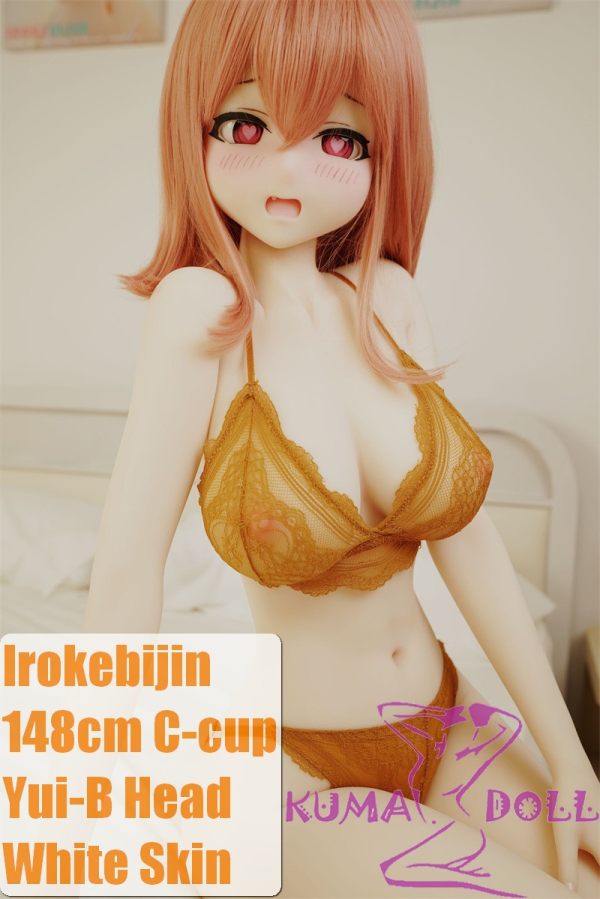 Irokebijin S-TPE Sex Doll 148cm C-cup Yui-B Head with Orange Hair in Lace Lingerie