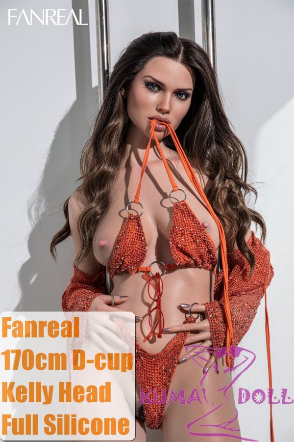 (US In-stock) FANREAL 170 cm/5ft6 D-Cup Full Size Lifelike Silicone Sex Doll with Kelly Head Tan Skin