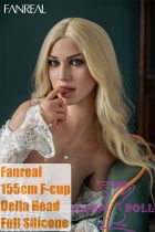 (US Instock) FANREAL 155 cm/5ft1 F-Cup Della Head Full Size Lifelike Silicone Sex Doll