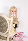 SHEDOLL 148cm D Cup Aileen Head Full Silicone – Blonde Lolita Style Love Doll in White Thigh Highs